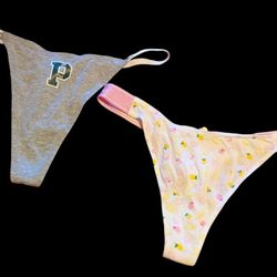 Victoria's Secret PINK 2 Pair Of Thong Panties 