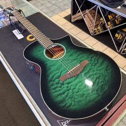 Ibanez AEWC16QA Transparent Emerald Burst High Gloss Concert Acoustic Electric Guitar NEW!