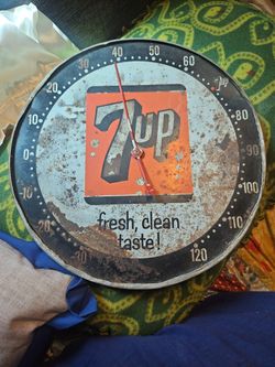 Vintage 1950s 7up Bubbles Soda Pop Fresh Clean Taste! Advertising Thermometer