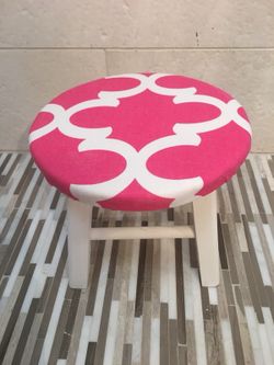 Small round footstool... new fabric and padding