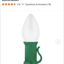 3 ft. Battery Operated LED Jumbo White Bulb Holiday Yard Decoration