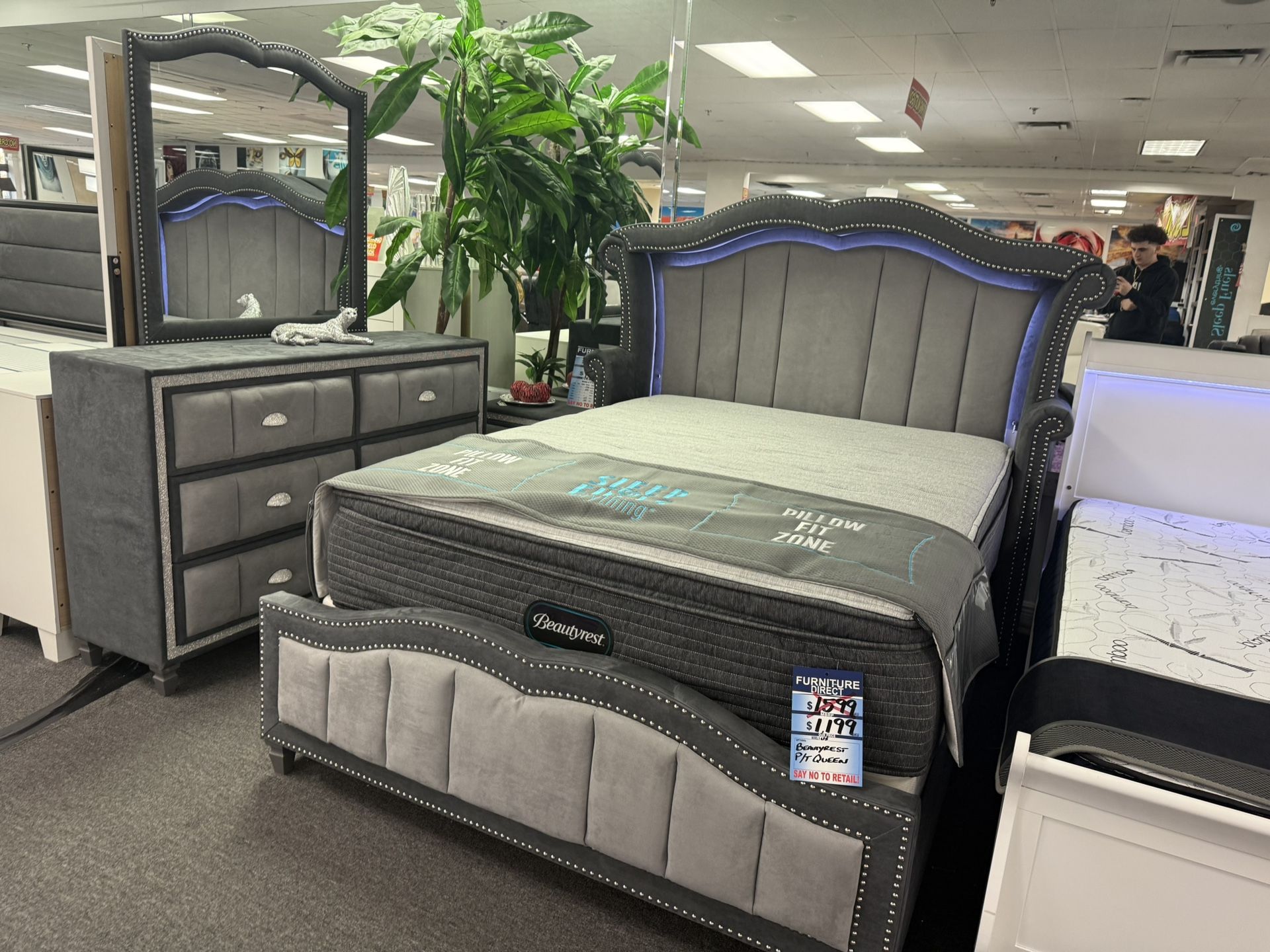 Gorgeous Velvet Suede 5pc Bedroom Set For Only $999