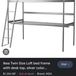 IKEA aluminum Bunk Bed With Desk 