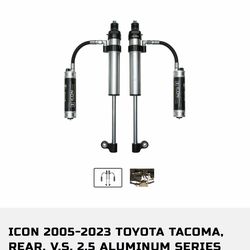 Icon 2005-2023 Toyota Tacoma REAR “VS 2.5 Aluminum Series RXT Shock Absorbers, Remote Reservoir w/ CDCV