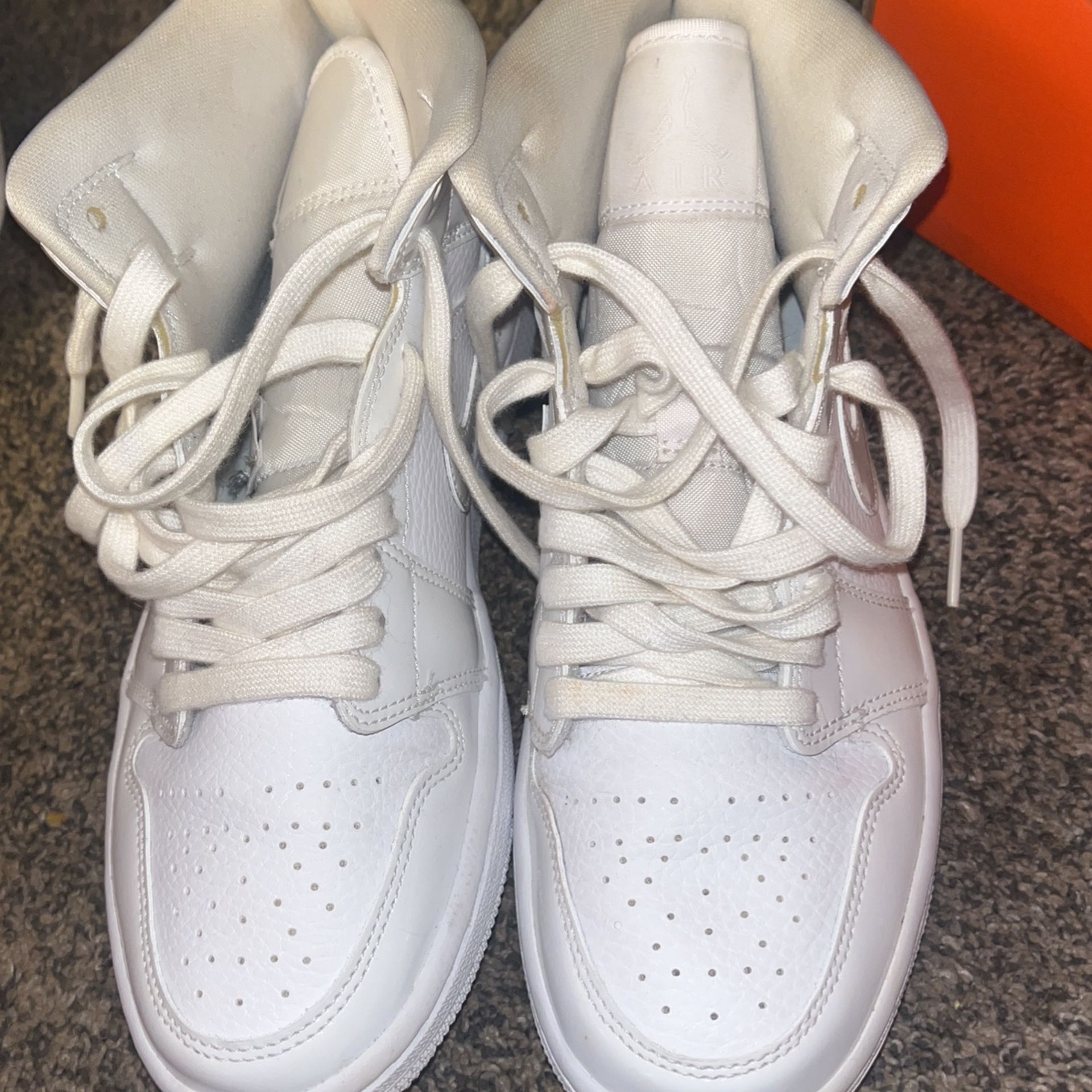 All White Air Jordan’s 7.5s