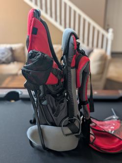 Red and Gray Baby Hiking Backpack Carrier