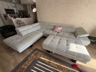 Light Color Tufted Sectional Sofa