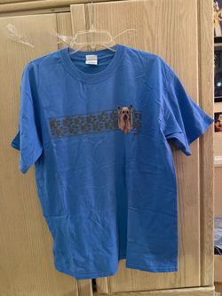 Blue Yorkie Dog Graphic T-Shirt size Large