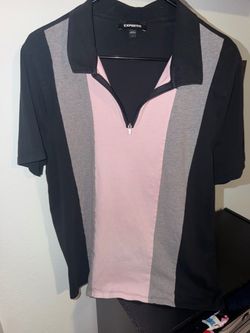Express Color Block Quarter-Zip Polo Shirt Large
