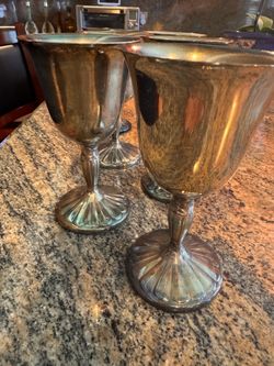 Silver water or wine of goblets set of 12