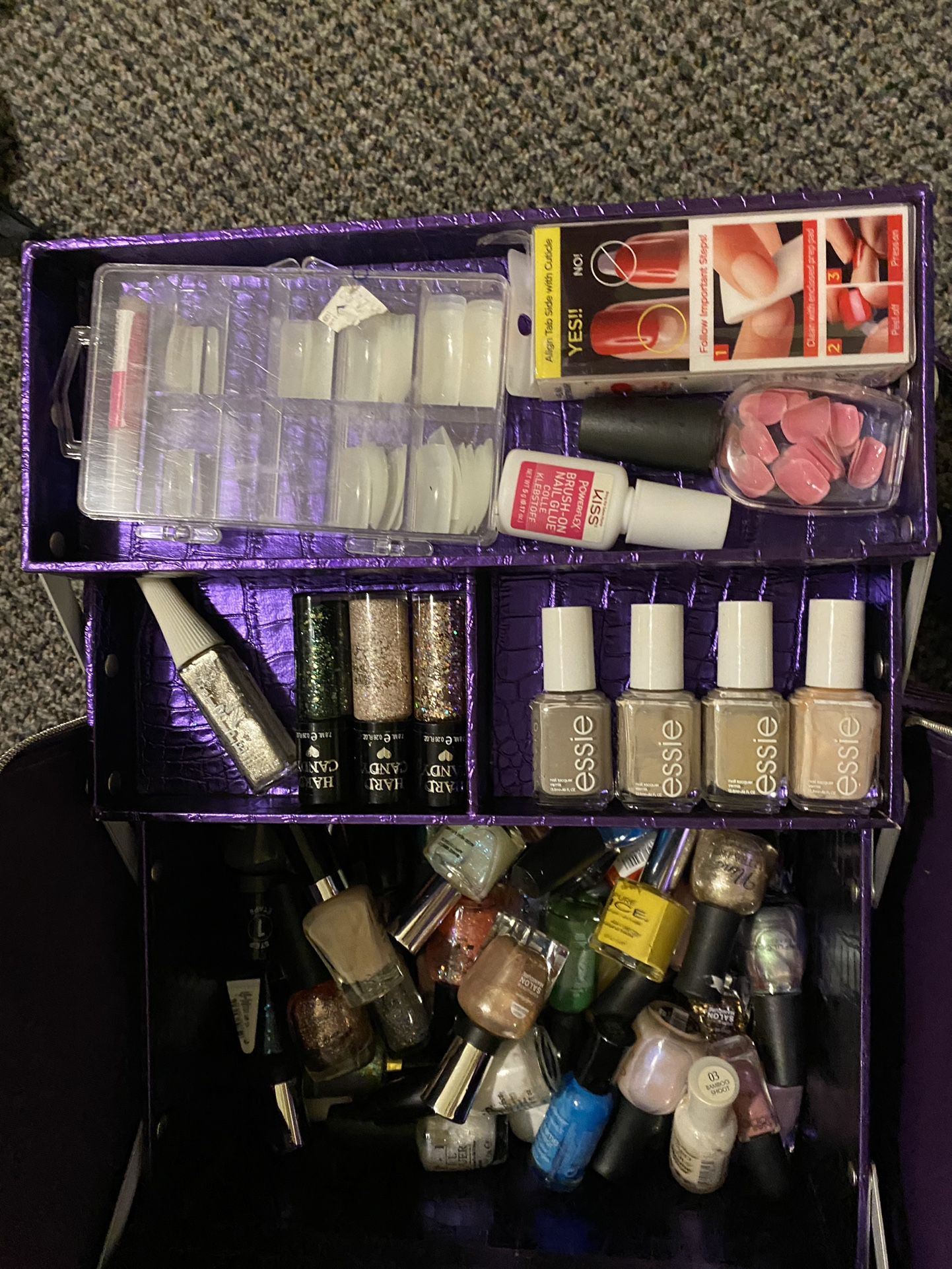 Huge Lot Of Nail polishes And Carrier