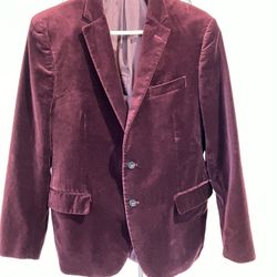 Men's burgundy slim fit Valour blazer 44 R