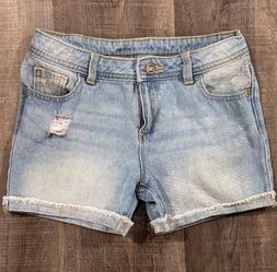 Girls Size 8 Light Wash Denim Rainbow Jean Shorts