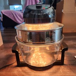 Big Boss 16-Quart Oil-Less Halogen Air Fryer & Convection Oven, energy-efficient countertop convection halogen oven, like new, works great, 13" Dia