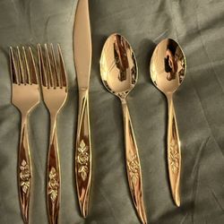 Avon Rose Gold Colored Flatware 38pc 