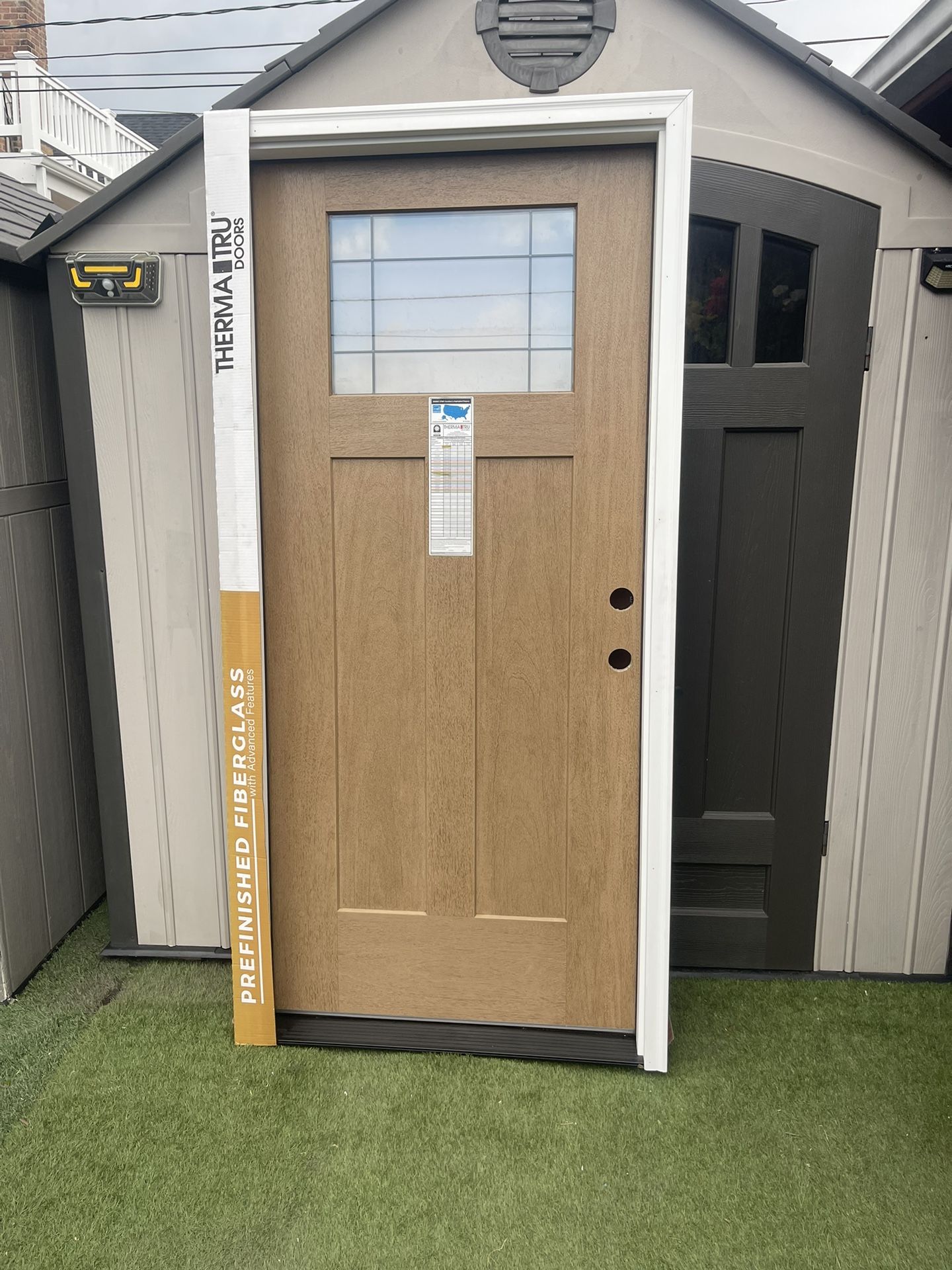 New Door Therma Tru Fiberglass’s Wood Grain Size W 36 H 80 Left Hard Inswing $575