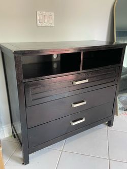Dark Wood Dresser / TV Stand with Storage