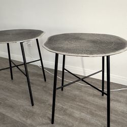 Living Room Side Tables - Silver - Set of Two - NEW