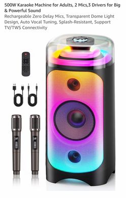 500W Karaoke Machine 2 Mics