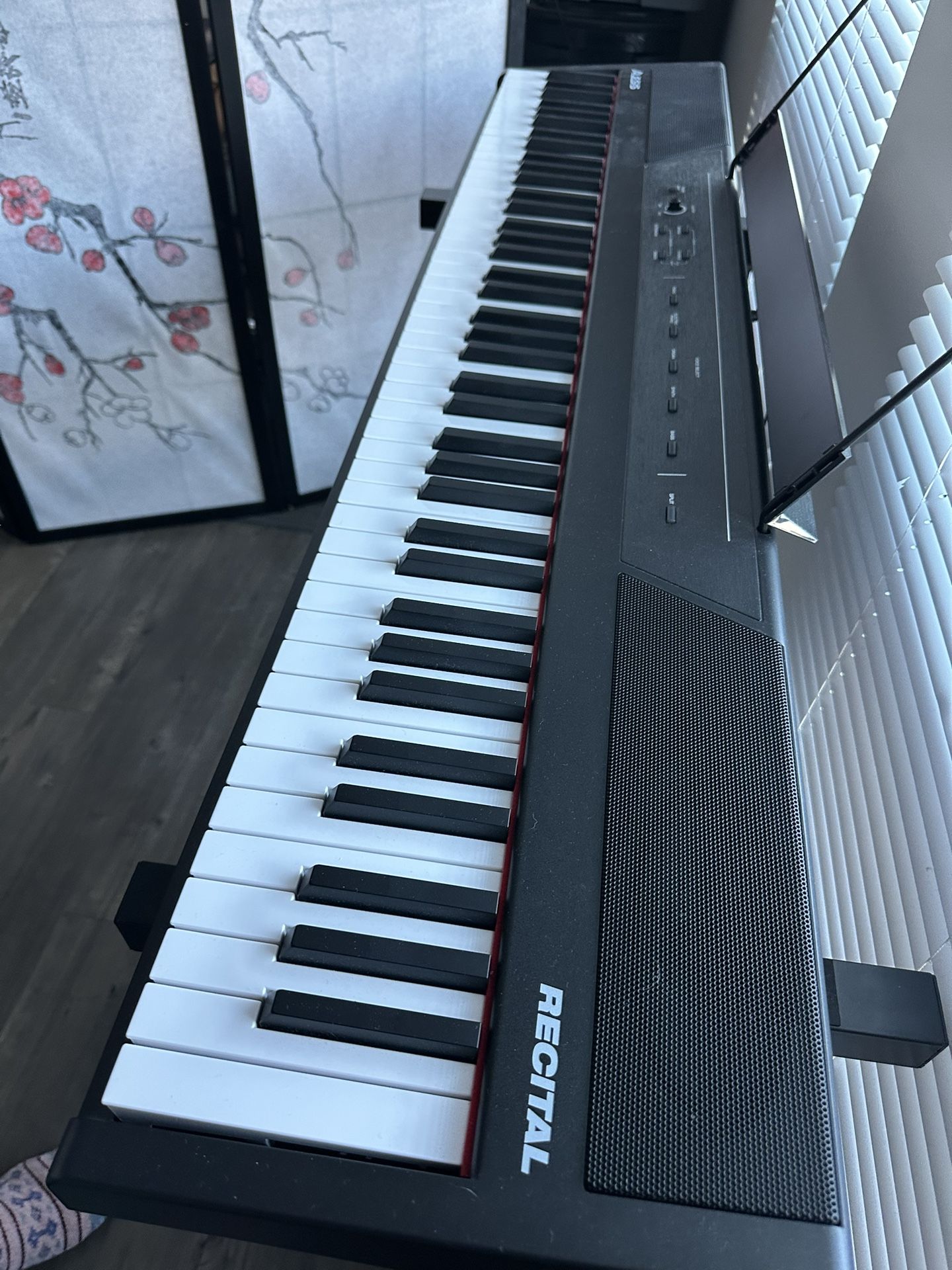 Alesis Recital – 88 Key Digital Piano Keyboard with Semi Weighted Keys, 2x20W Speakers, 5 Voices, Split, Layer and Lesson Mode, FX and Piano Lessons
