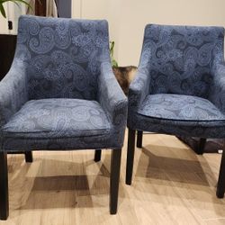 2 Blue Paisley Armchair 