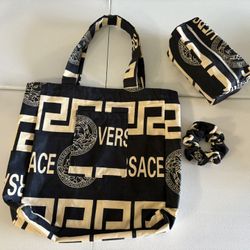 Tote Bag, Make Up Bag And Scrunchies