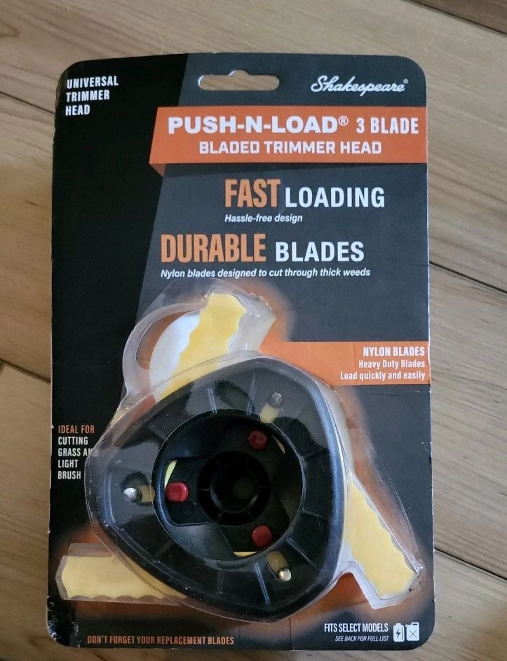Push-N-Load 3-Blade Universal Head Replacement for Gas/Electric Grass Trimmer