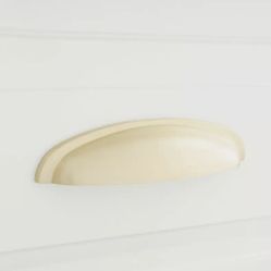SIGNATURE HARDWARE Edvard Solid Brass Curved Cup Pull - Satin Brass