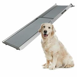 Compact Telescoping Dog Ramp - Portable Pet Ramp for Cars, Trucks & SUVs with Adjustable Sizing - Non-Slip Design - Lightweight Pet Mobility Assistanc