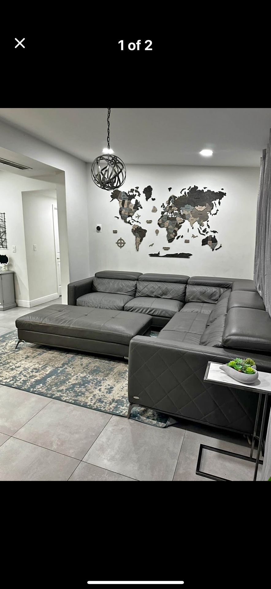 Faux Leather Gray Couch