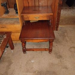 Mid Century Old Tavern End Table 