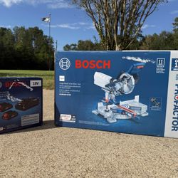 Bosch Profactor 7-1/4-in 18-volt Sliding Compound Cordless Miter Saw + Bosch 18 -Volt 2 -Pack