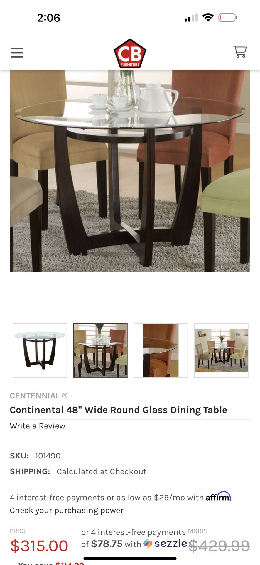 Dining table