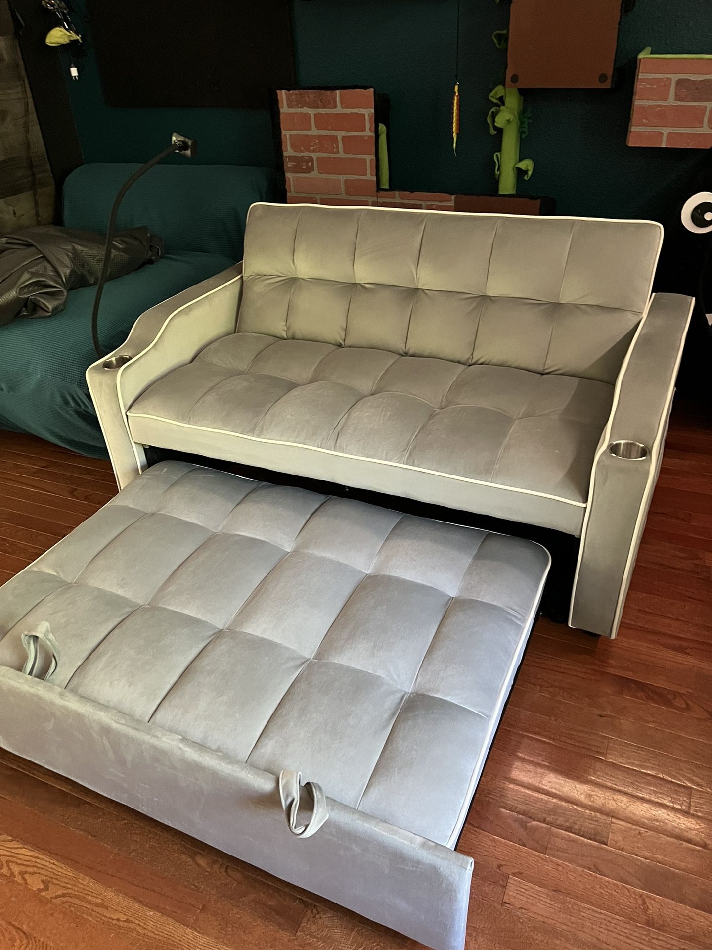 3-in-1 Convertible Futon Sofa Bed, Loveseat Sleeper