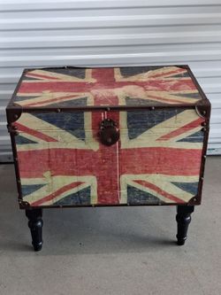 Vintage Box Trunk With Wooden Legs