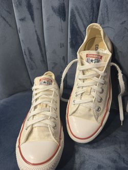 Classic Converse Chuck Taylor “All Star” Unisex Low-Top White Sneakers 7L1509 Size W 9 / M 7 