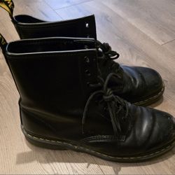 Dr.Martens Black Unisex Leather Boots Men Size US 12