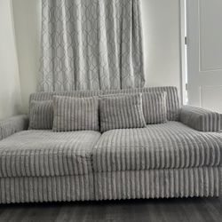 Sofa Slider Power Recliner Glider in Presley Fog