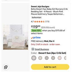 Baby Girl Nursery Set - Boho Sun