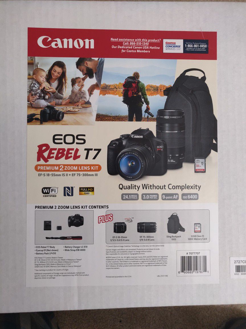 Canon T7- Brand New Dual Lense with full pack