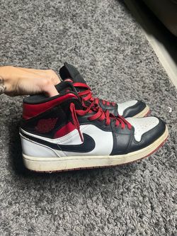 Air Jordan 1 Mid Black Toe High-Top Sneakers