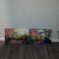  2 Leon Devenice Art Canvas. Set $25