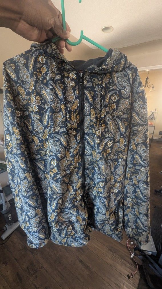 Paisley Pattern Windbreaker Jacket