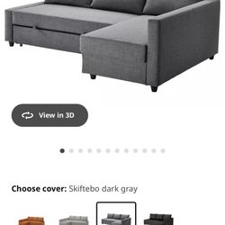 IKEA FRIHETEN Sleeper sectional 3 seat w/storage, grey couch