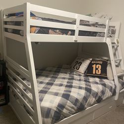 Solid Wood White Bunkbed