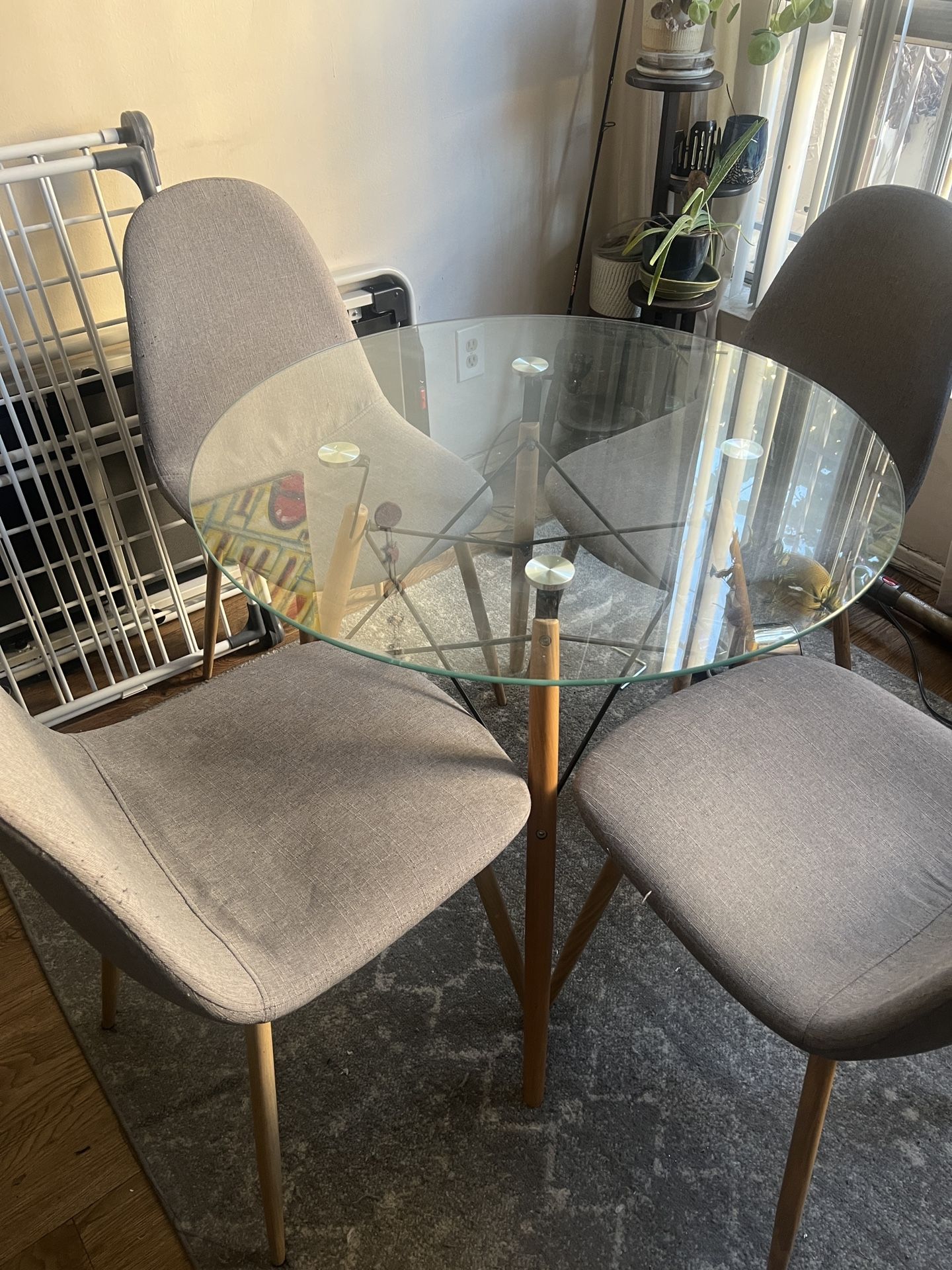 FREE- Glass 4 Seater dining table and chairs