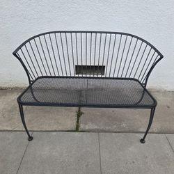 1980s Woodard Pinecrest Style Wrought Iron Garden Bench