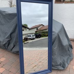 Big wall mirror in blues 