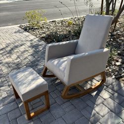 Scandinavian Rocking Chair + Matching Footrest