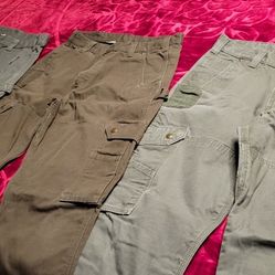 6 PAIRS OF CARHARDT 34X30  CARGO PANTS